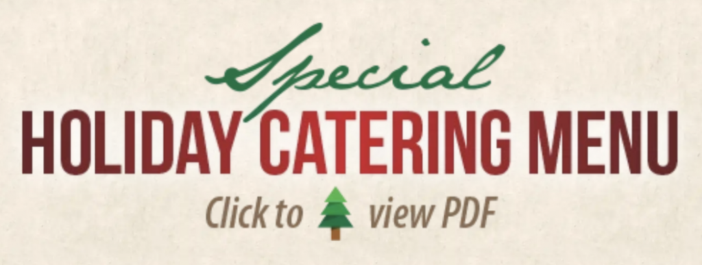 Holiday Catering Menu